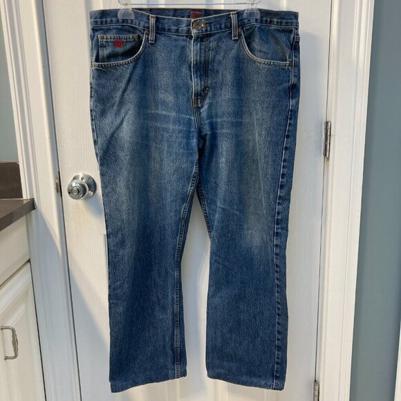 New England Patriots Gridiron Classics Denim Jeans Indigo Sports Size 38x30 - Picture 11 of 11